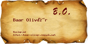 Baar Olivér névjegykártya