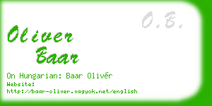 oliver baar business card
