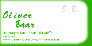 oliver baar business card